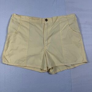 Weeds Mens Vintage 70s 80s Yellow 100% Cotton Casual Shorts Size 38 Elastic